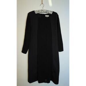 Calvin Klein Sheath Dress -‎ Size XL - Knit & Fabric Color Block Style in Black